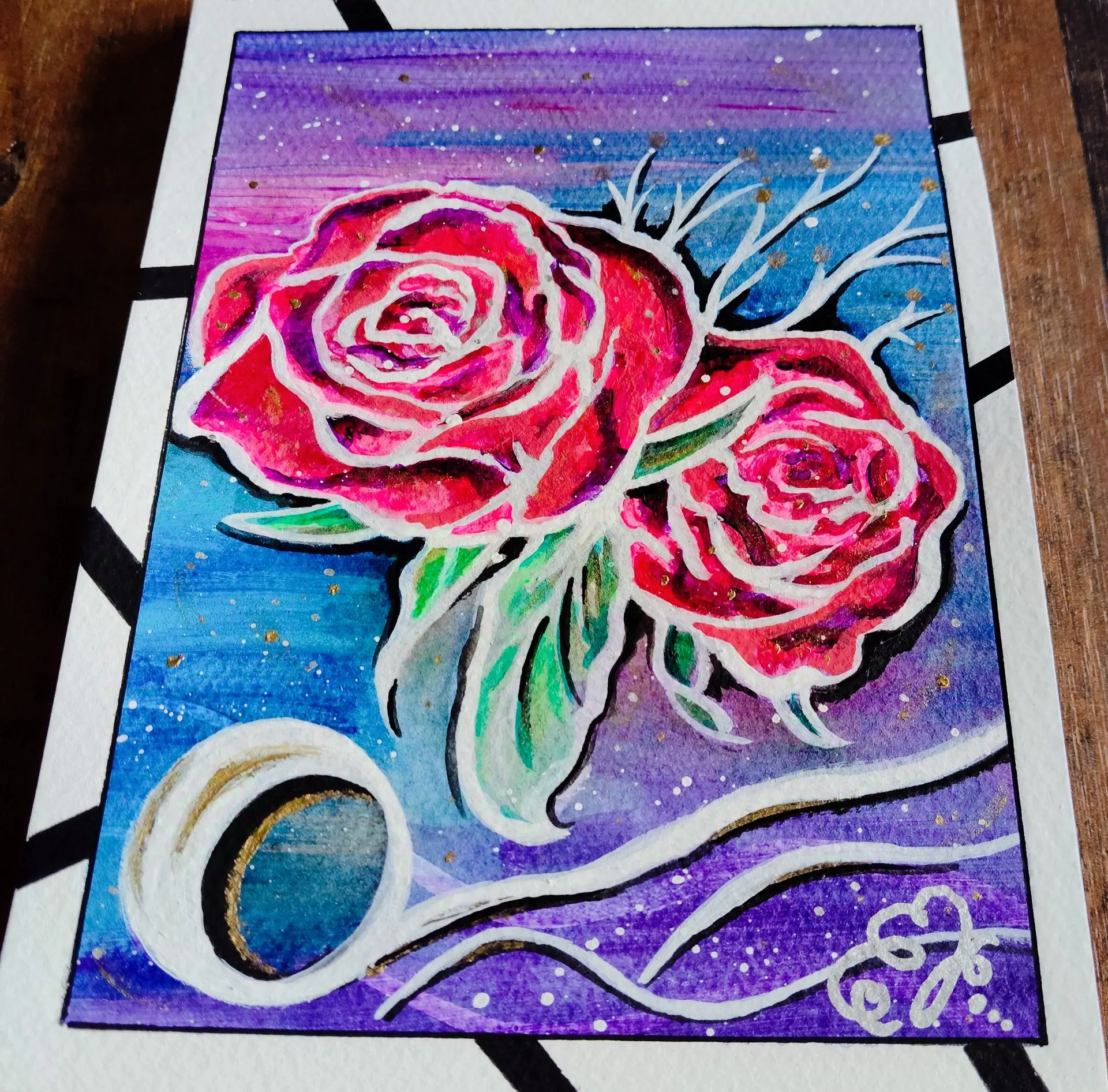 A watercolour painting of roses by artist Joanna Husson