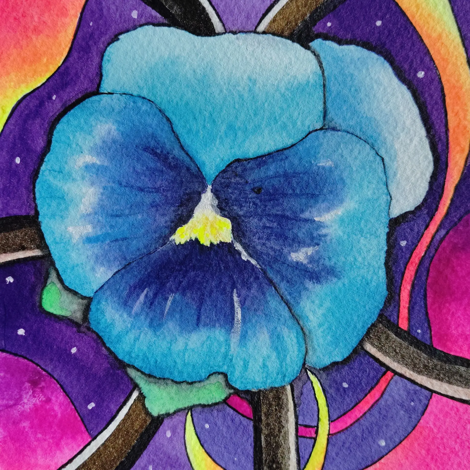 A watercolour painting of a pansy